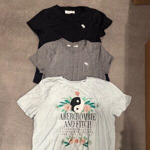 Abercrombie & Fitch Kids Tees - Black, Gray, White  Bundle Size 11/12